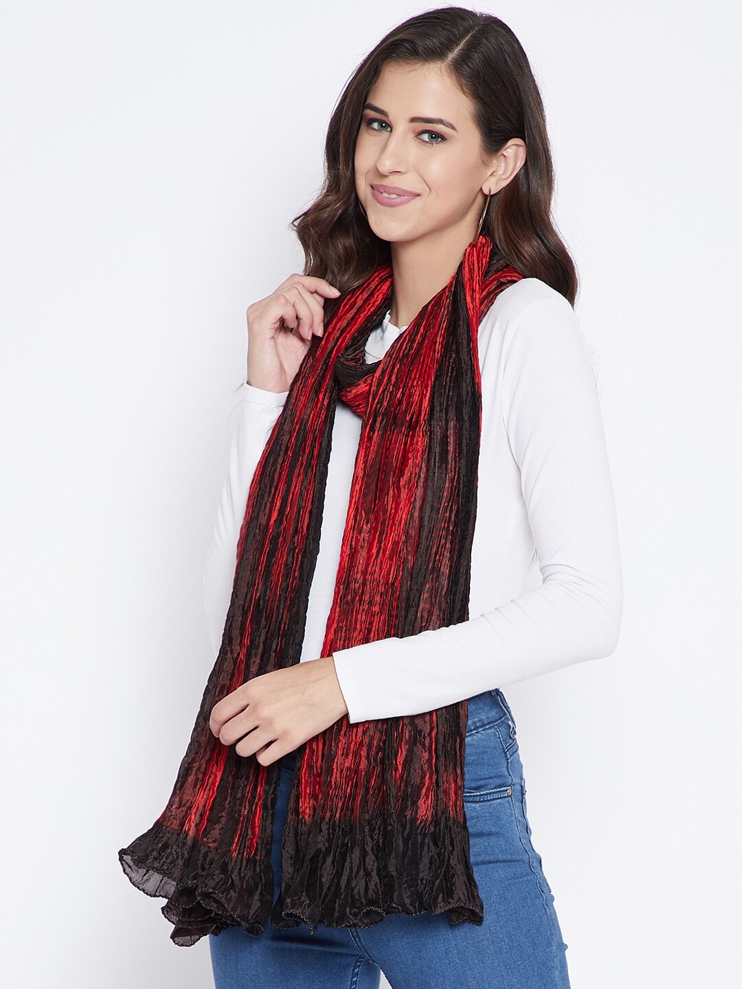 

Clora Creation Maroon & Black Dyed Tie and Dye Dupatta