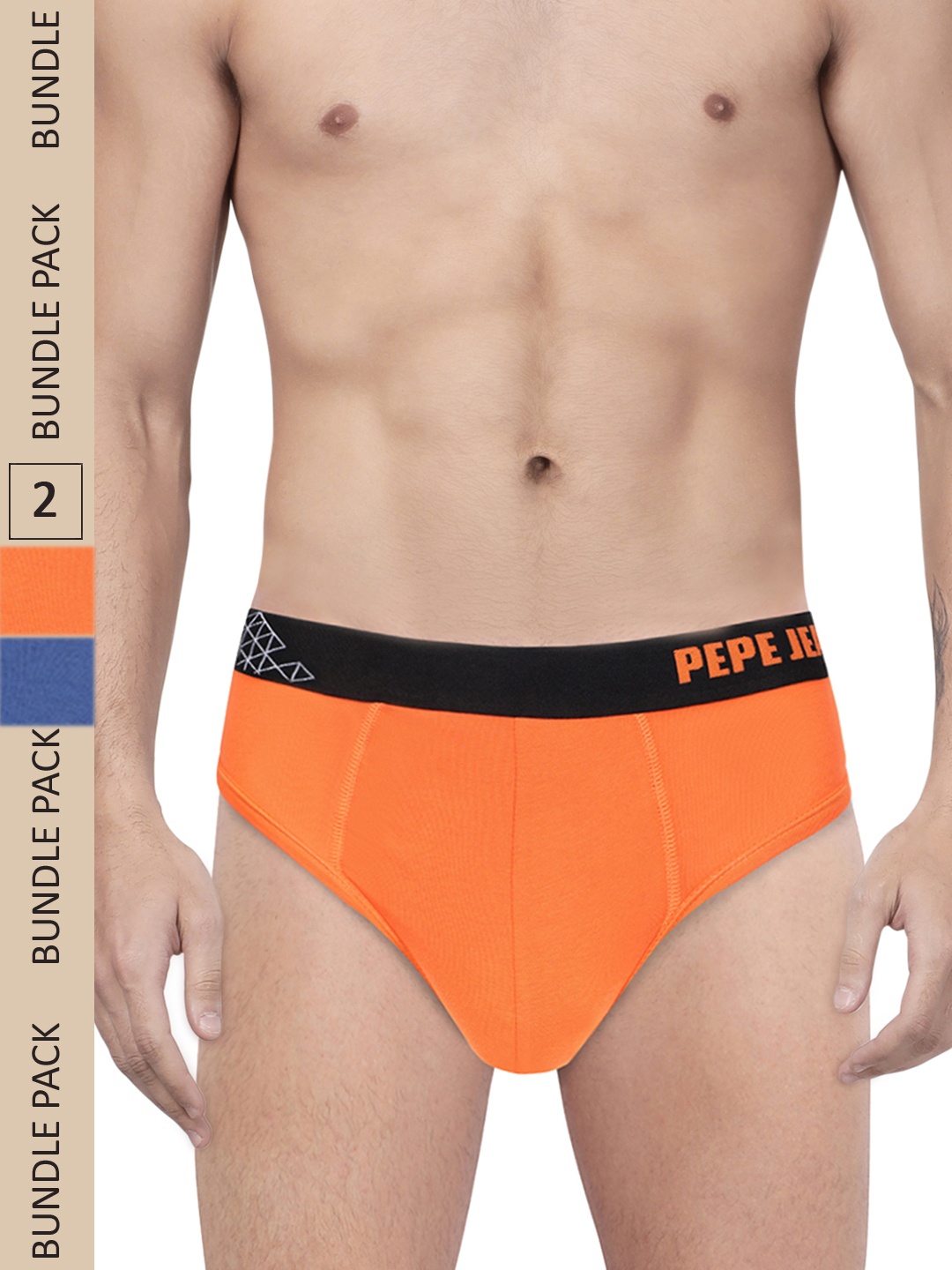 

Pepe Jeans Men Pack Of 2 Solid Basic Briefs, Blue