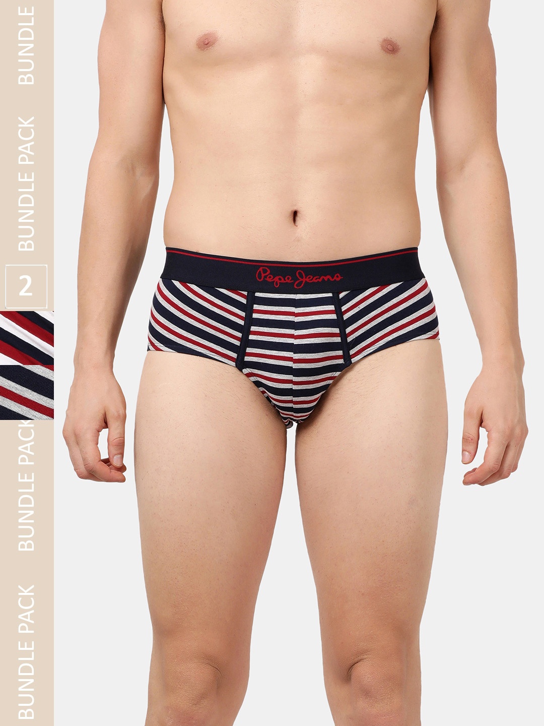 

Pepe Jeans Men Pack Of 2 Basic Briefs, Red