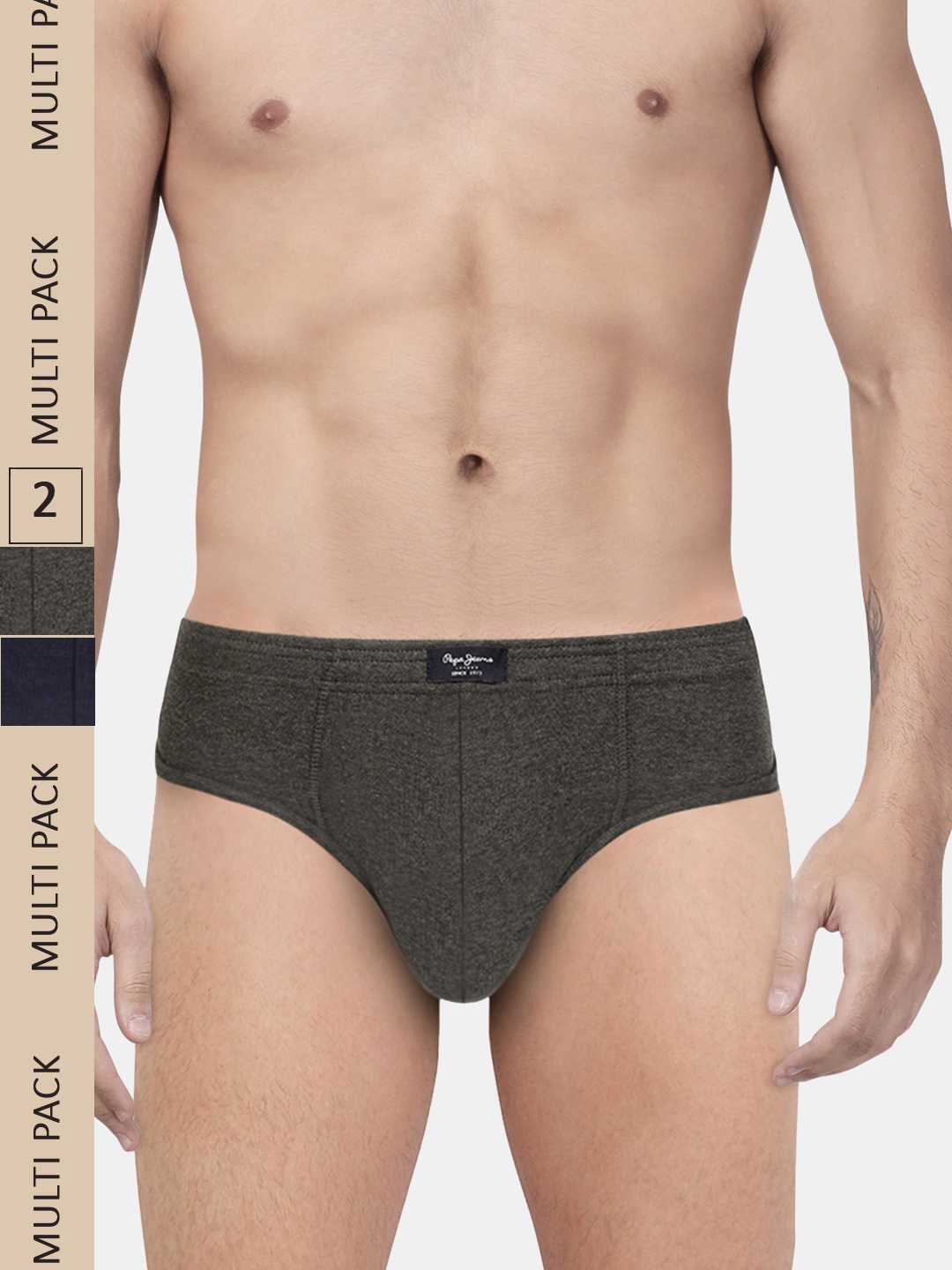 

Pepe Jeans Men Pack Of 2 Low-Rise Basic Briefs, Navy blue