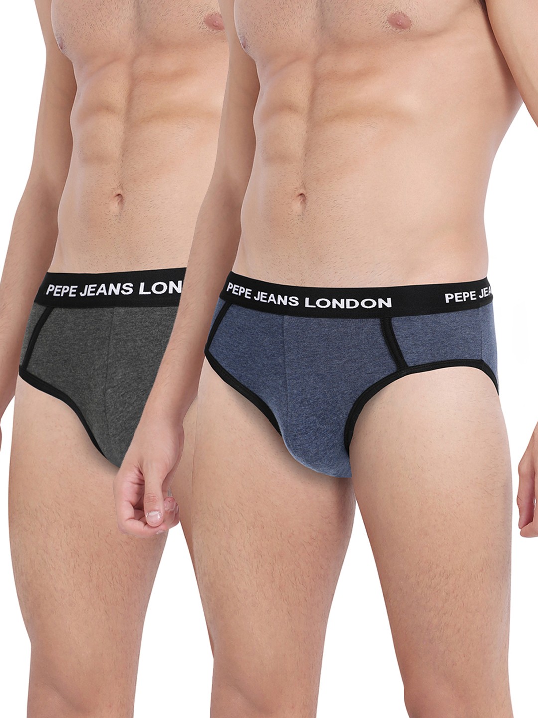 

Pepe Jeans Men Pack Of 2 Low-Rise Basic Briefs, Charcoal