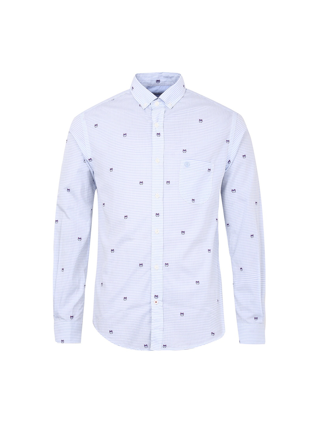 

SERGE BLANCO Men Blue Striped Casual Shirt