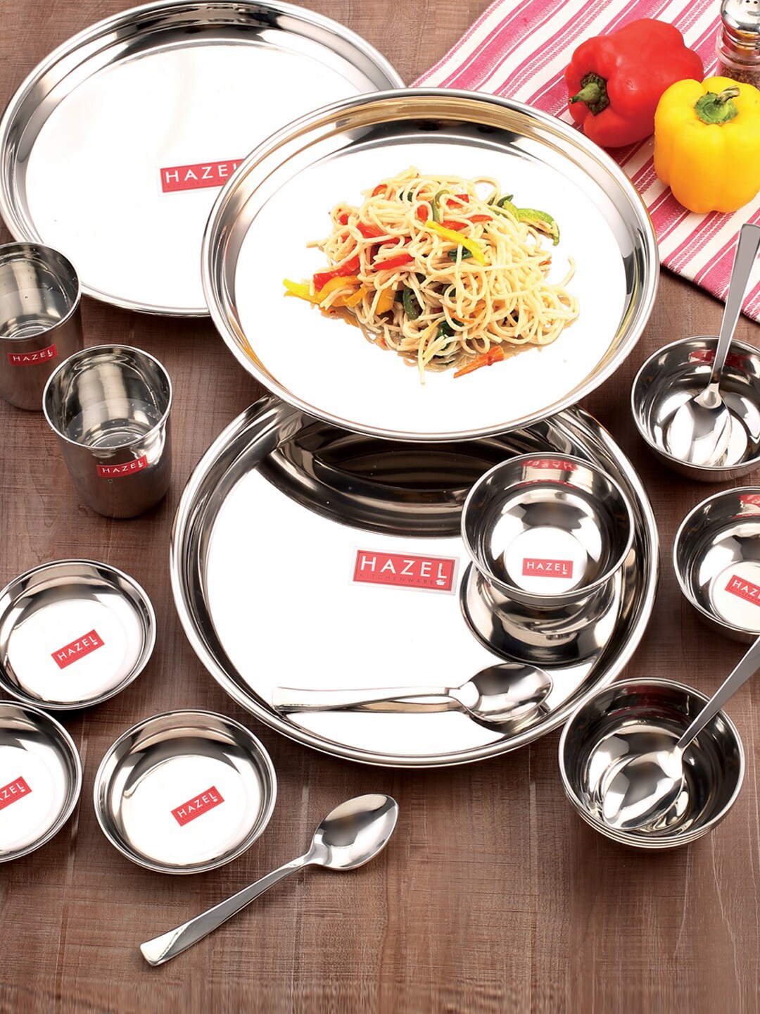 

HAZEL Steel & 12 Pieces Stainless Steel Glossy Dinner Set