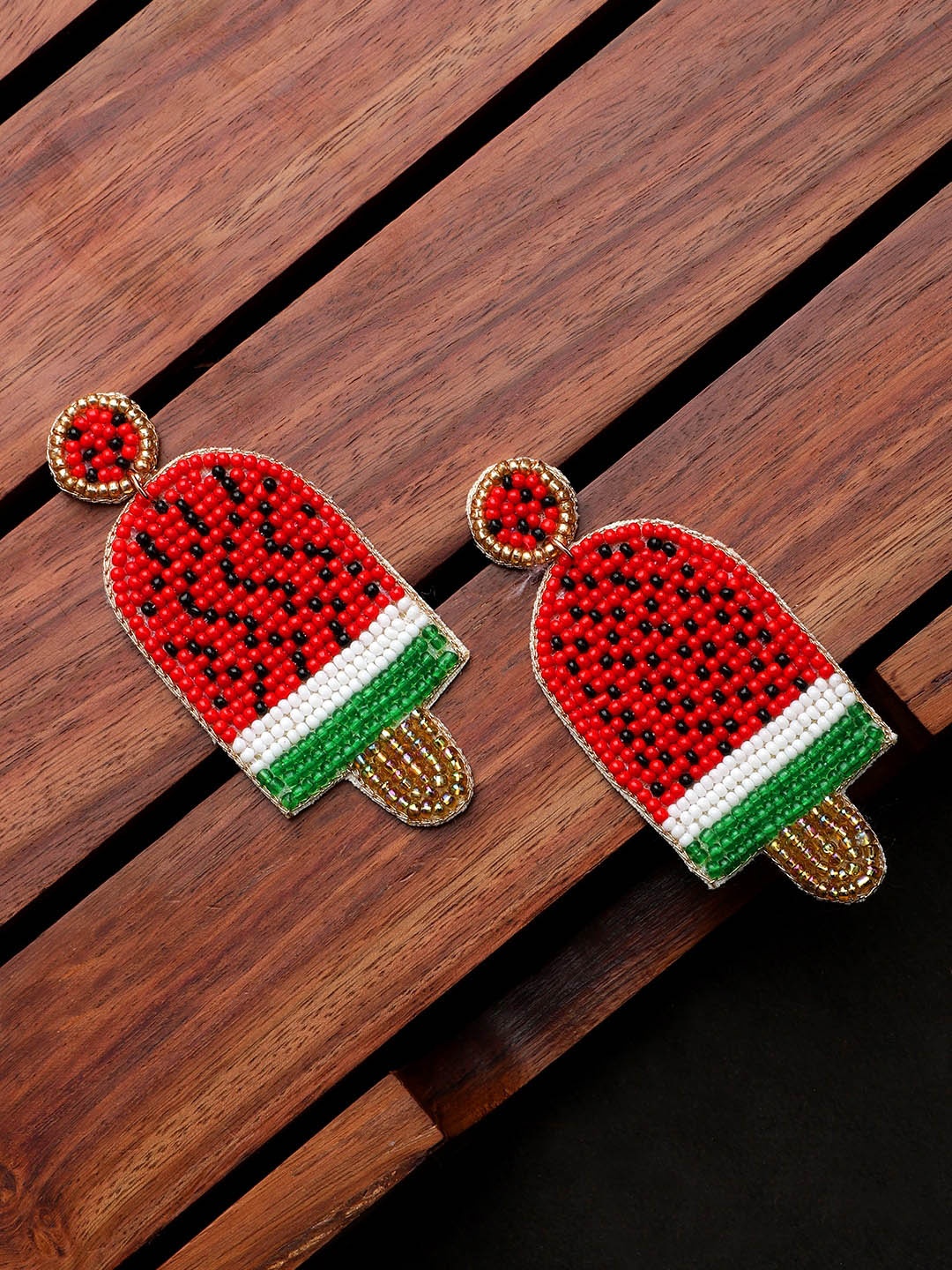 

Mali Fionna Red & Green Quirky Drop Earrings