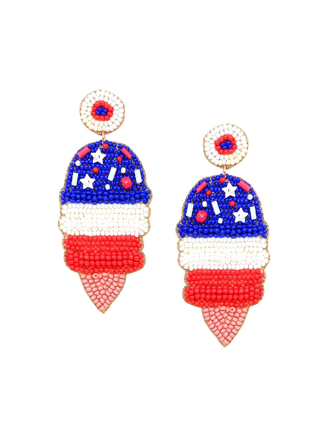 

Mali Fionna Blue & Red Contemporary Drop Earrings