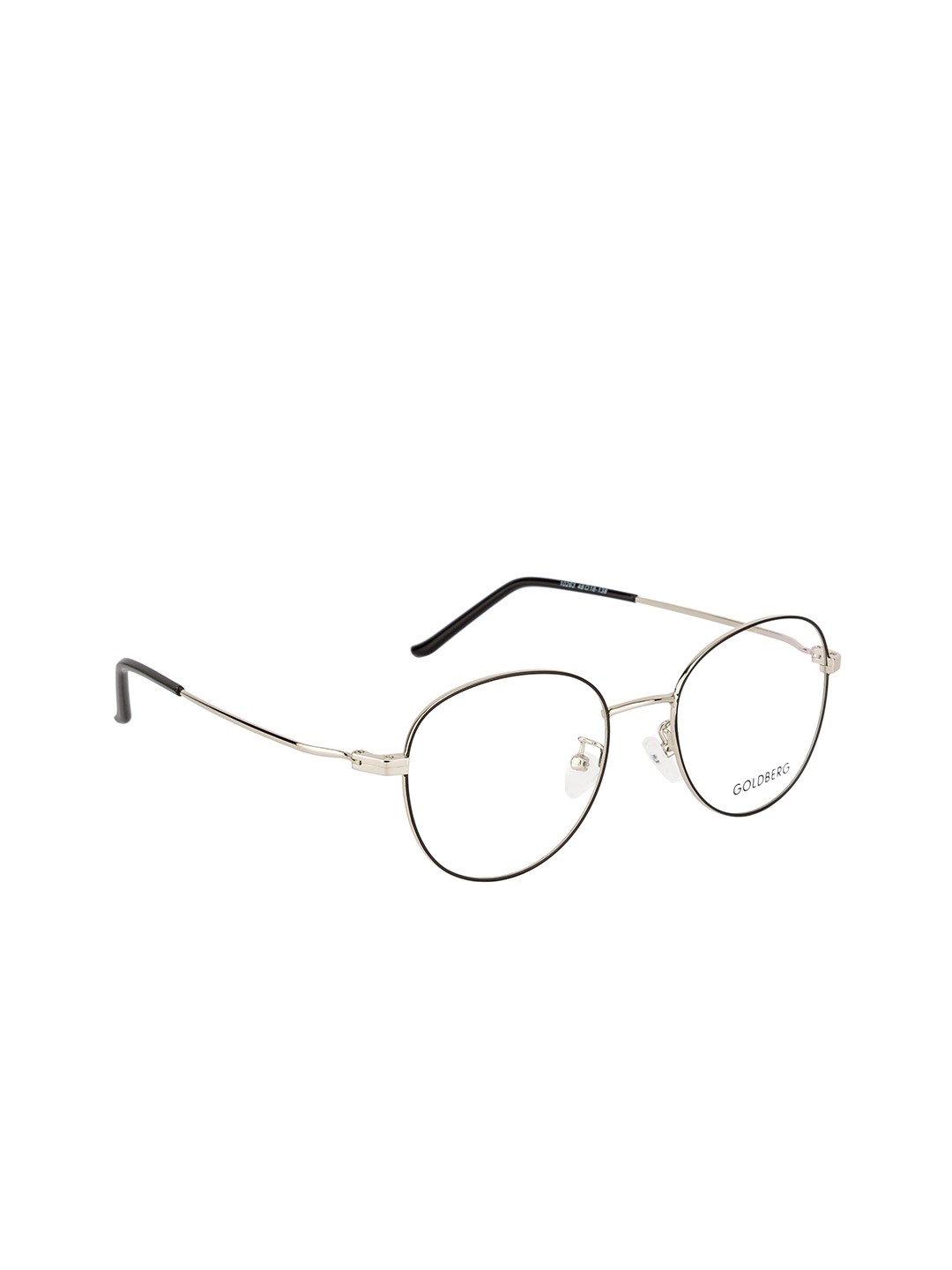 

Gold Berg Unisex Silver-Toned & Black Full Rim Round Frames
