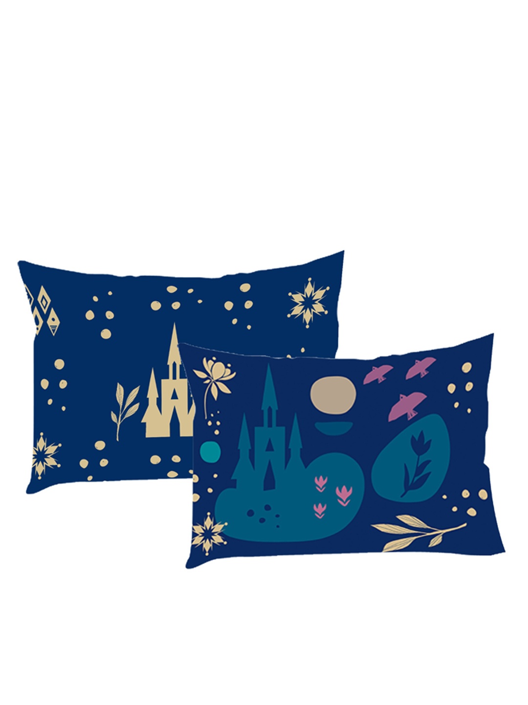 

Disney Kids Blue & Yellow Digital Frozen Printed Cotton Pillow Cover