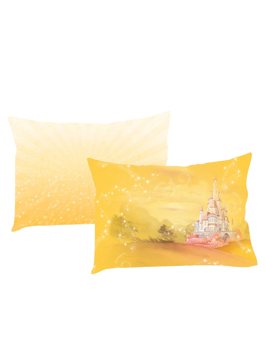 

Disney Kids Yellow & White Disney Princess Digital Printed Cotton Pillow Cover