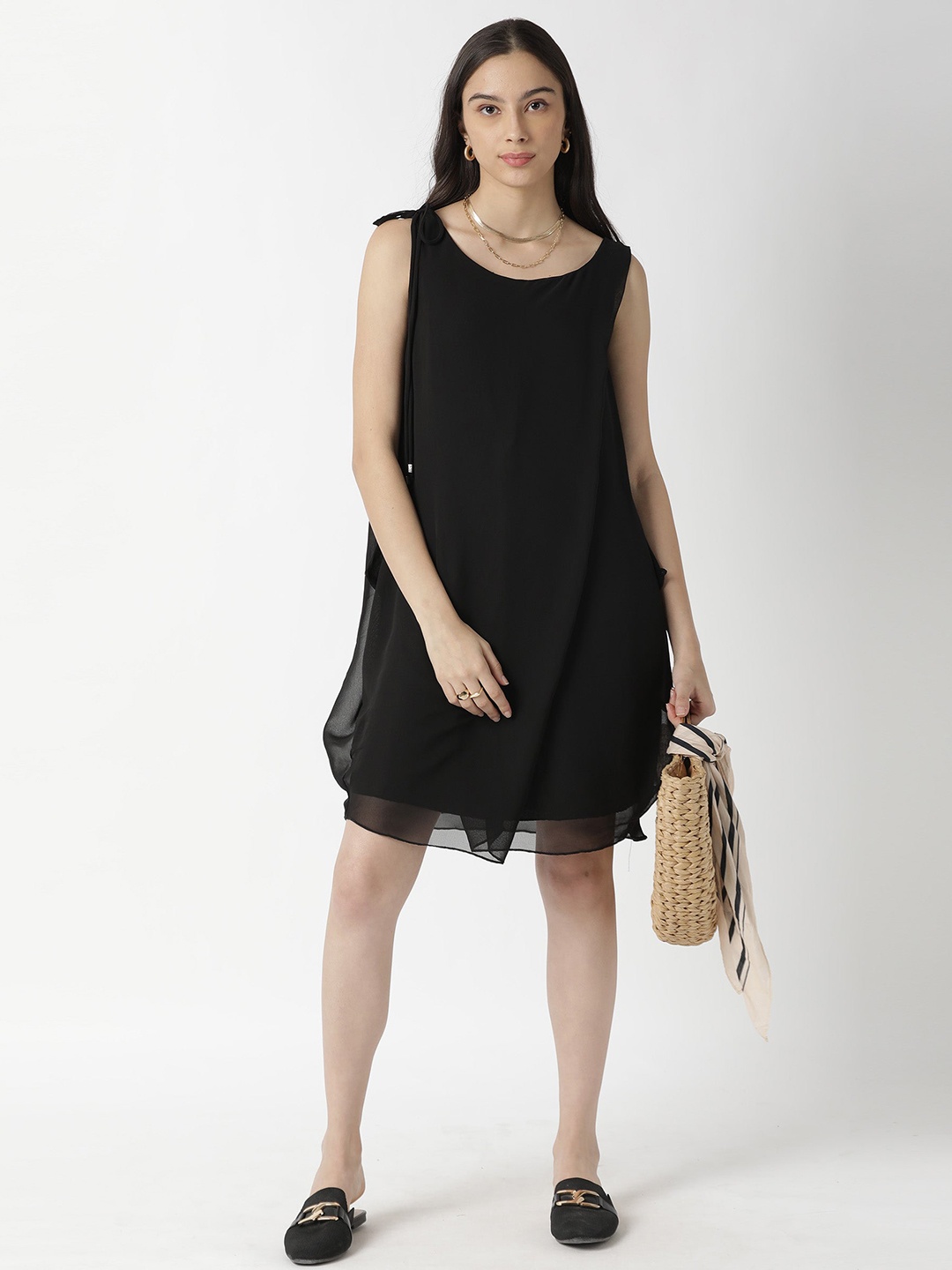 

RAREISM Women Black A-Line Dress