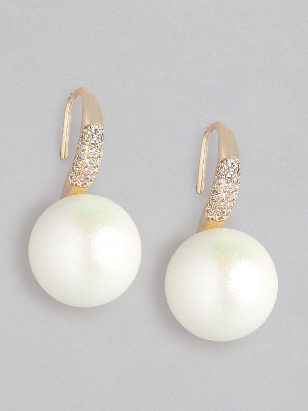 

Blueberry White Gold-Plated Spherical Drop Earrings