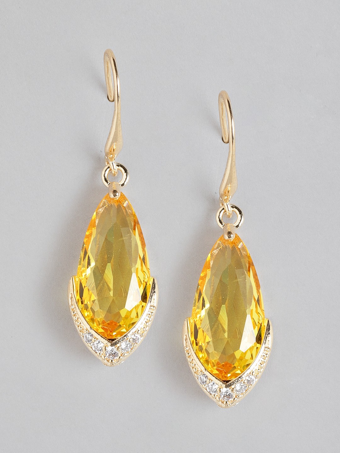 

Blueberry White Gold-Plated Contemporary Taselled Drop Earrings