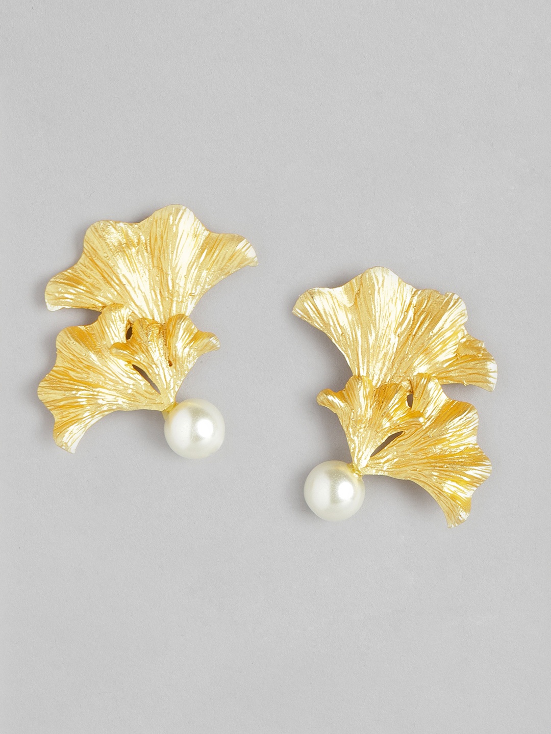 

Blueberry White Gold-Plated Beaded Floral Drop Earrings