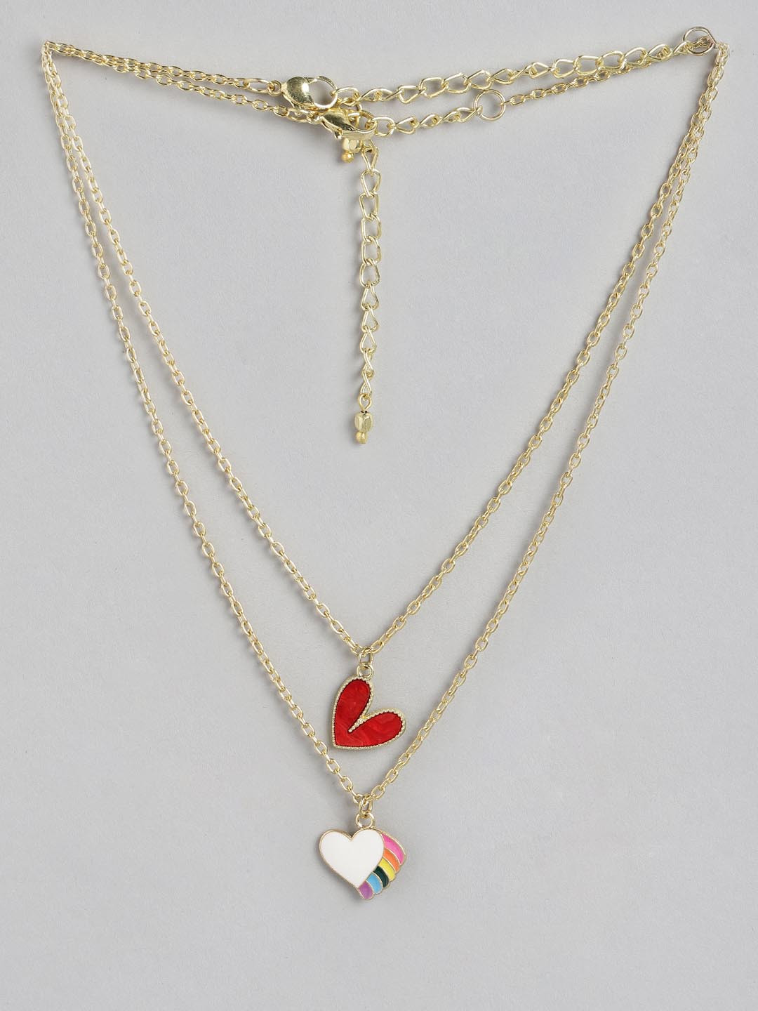 

Blueberry Set of 2 Gold-Plated Handcrafted Enamelled Heart Shaped Necklaces