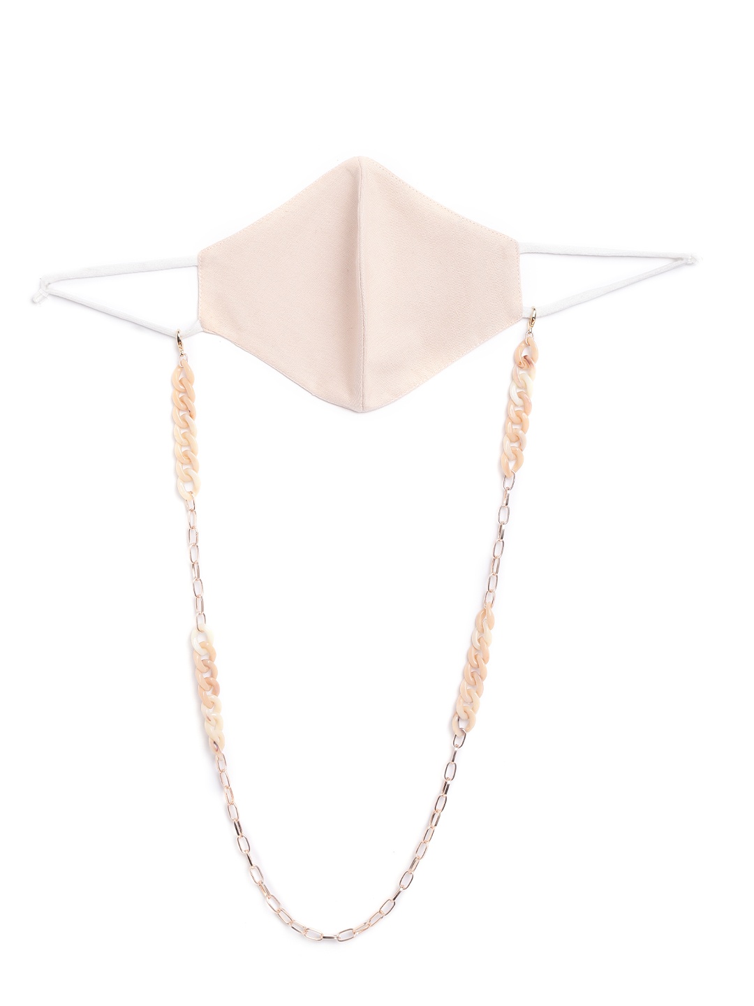 

Blueberry Women Peach-coloured Reusable 2-Ply Satin Mask With Detachable Resin Chain Strap