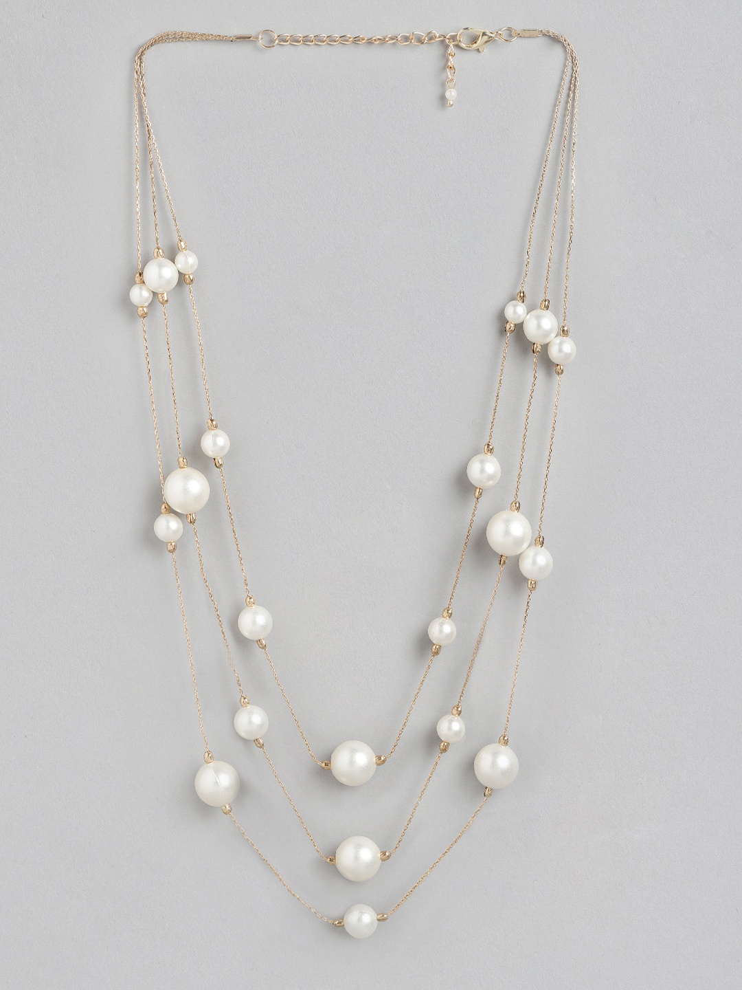

Blueberry White Gold-Plated Handcrafted Layered Beaded Necklace