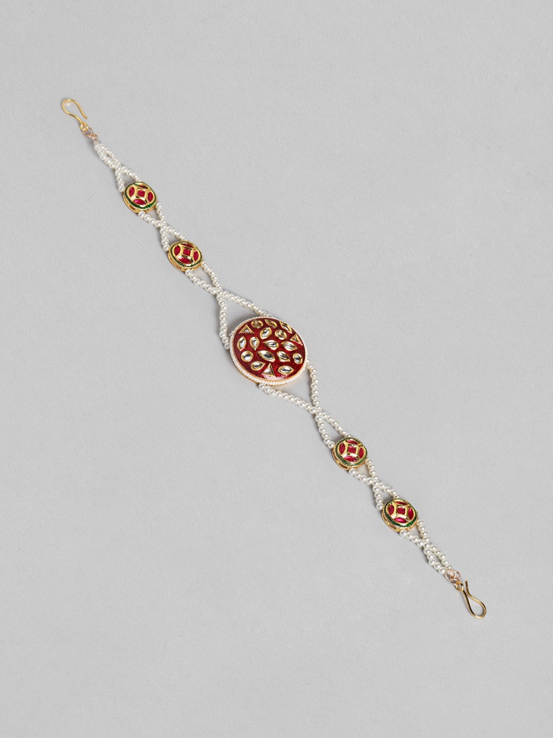 

Blueberry Women White & Red Pearl and Stone Embellished Head Chain