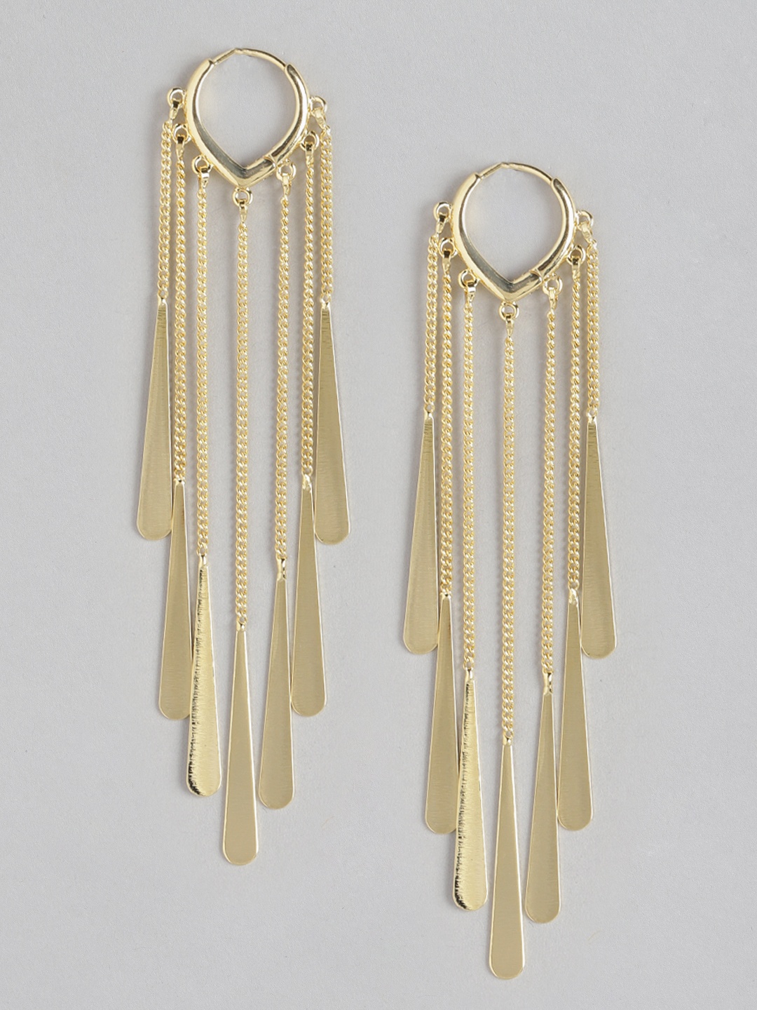 

Blueberry Gold-Plated Contemporary Taselled Drop Earrings