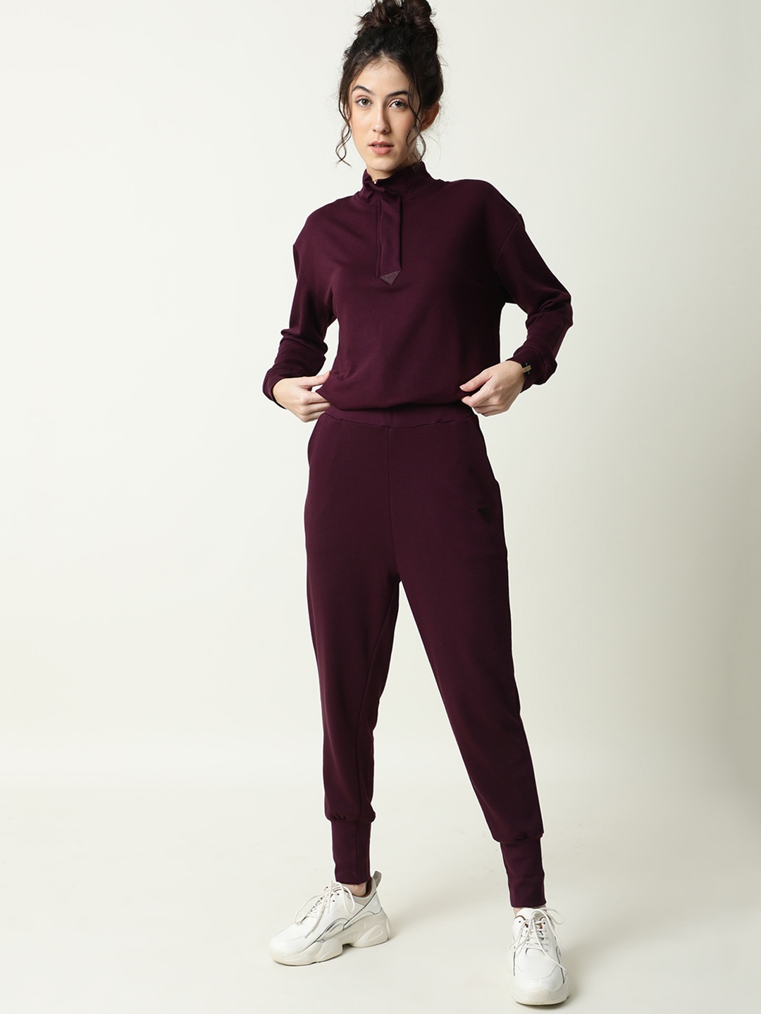 

RAREISM Women Burgundy Sweatshirt