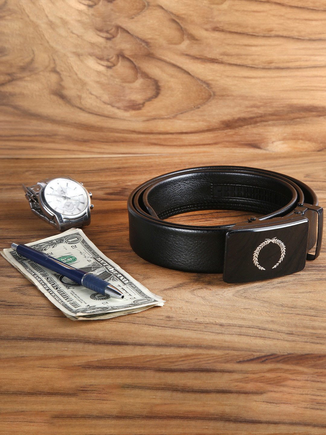 

VOGARD Men Black Solid PU Belt
