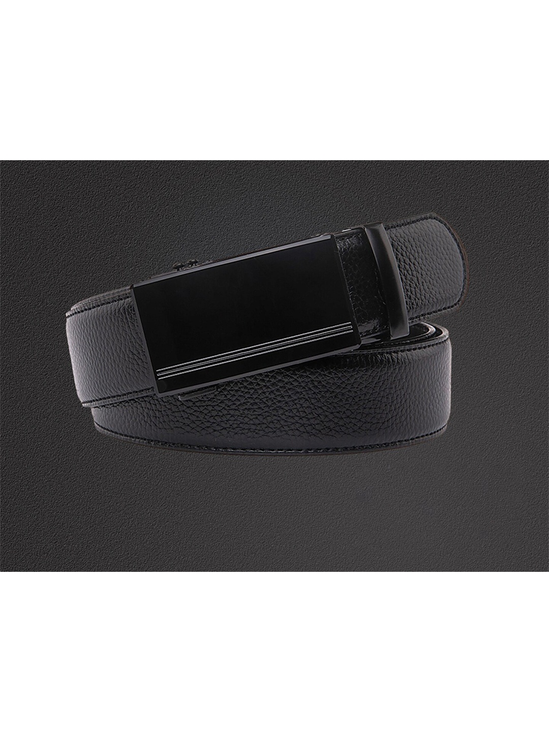 

VOGARD Men Black PU Auto lock Buckle Belt