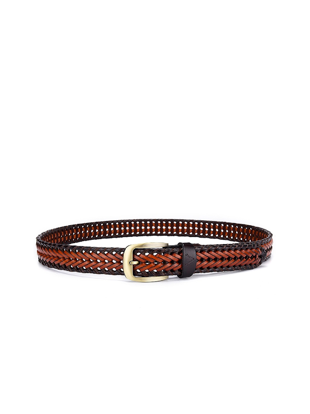 

VOGARD Men Tan & Brown Braided Leather Belt