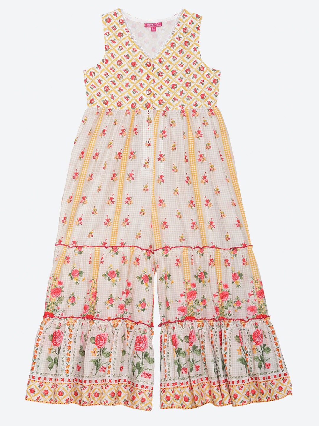 

Biba Girls Off White Floral Printed Jumpsuit