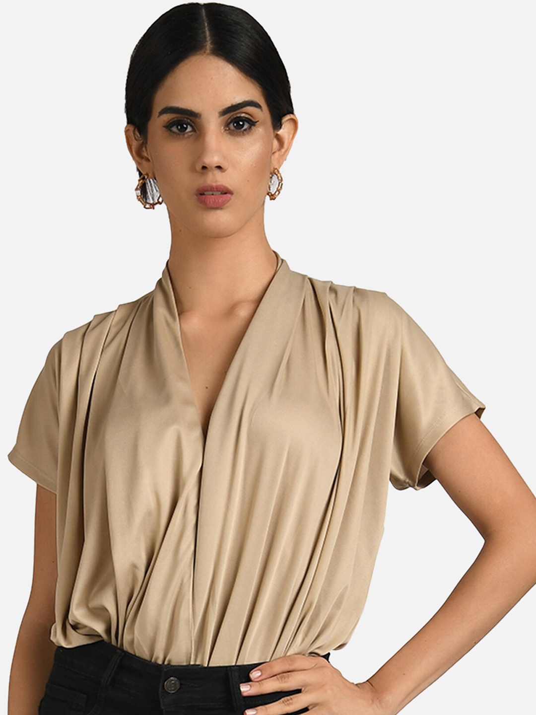 

ATTIC SALT Women Beige Solid Bodysuit