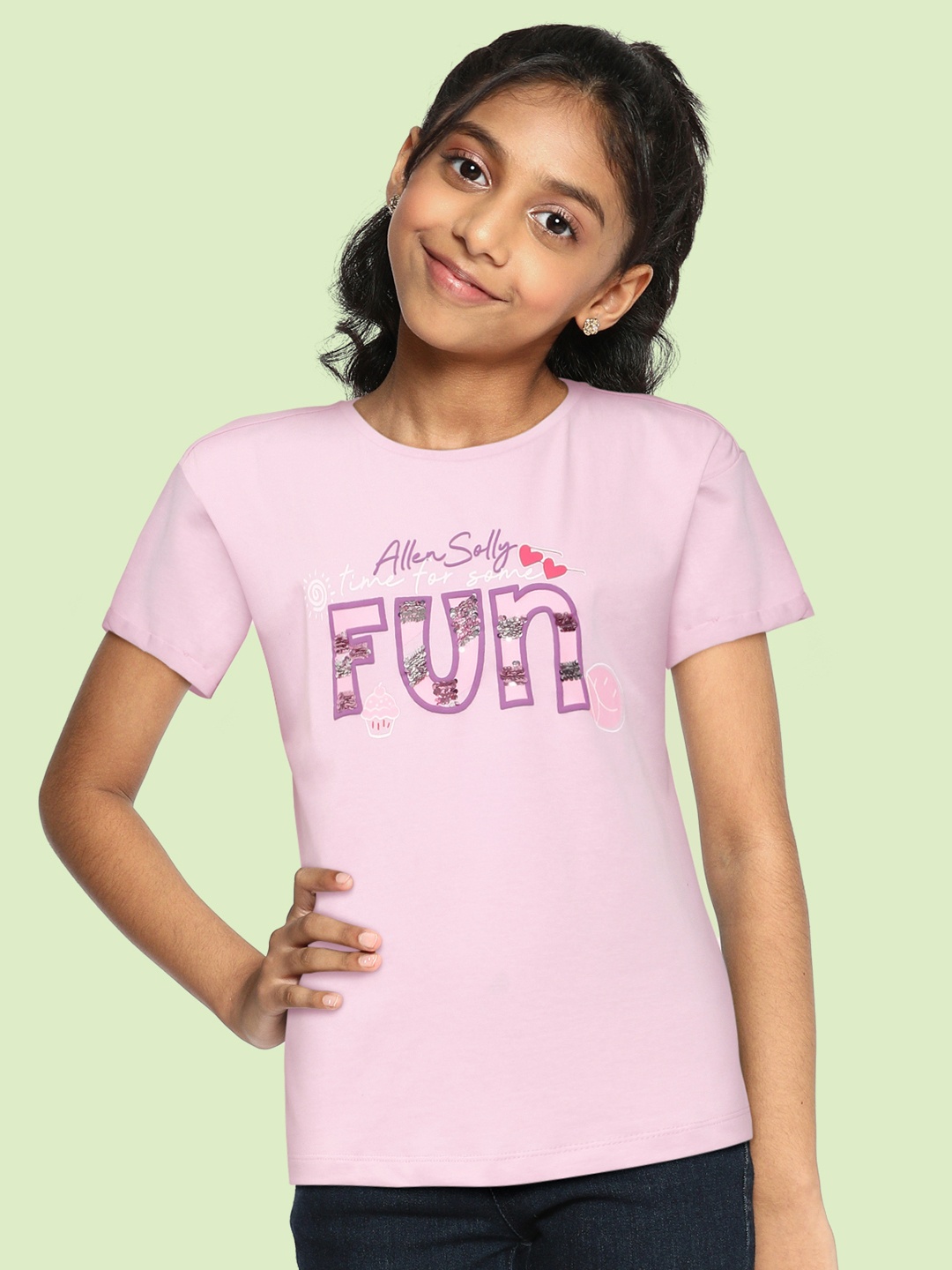 

Allen Solly Junior Girls Purple Typography Printed T-shirt