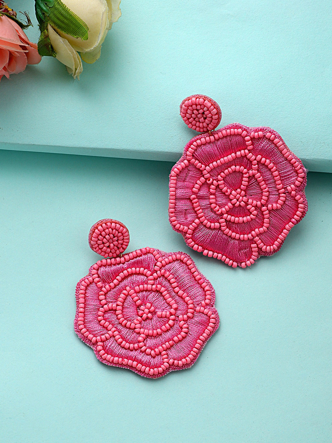 

Mali Fionna Pink Contemporary Drop Earrings