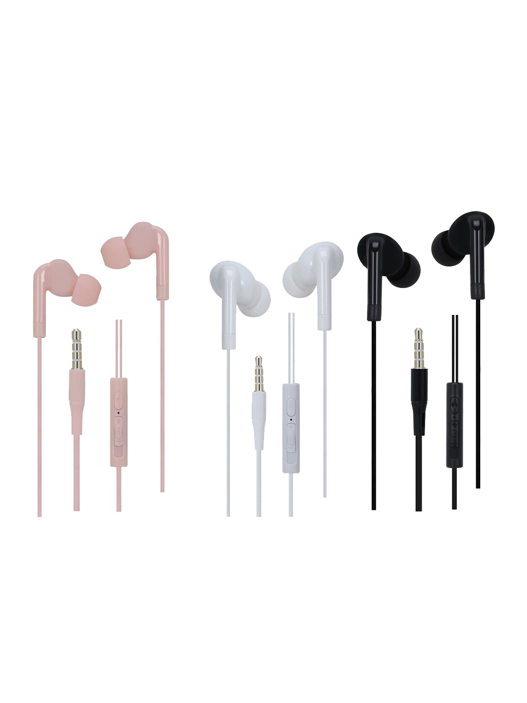 

SWAGME Pack Of 3 Solid BassBest IE010 In-Ear Wired Earphones With Mic & Extra Bass, Black