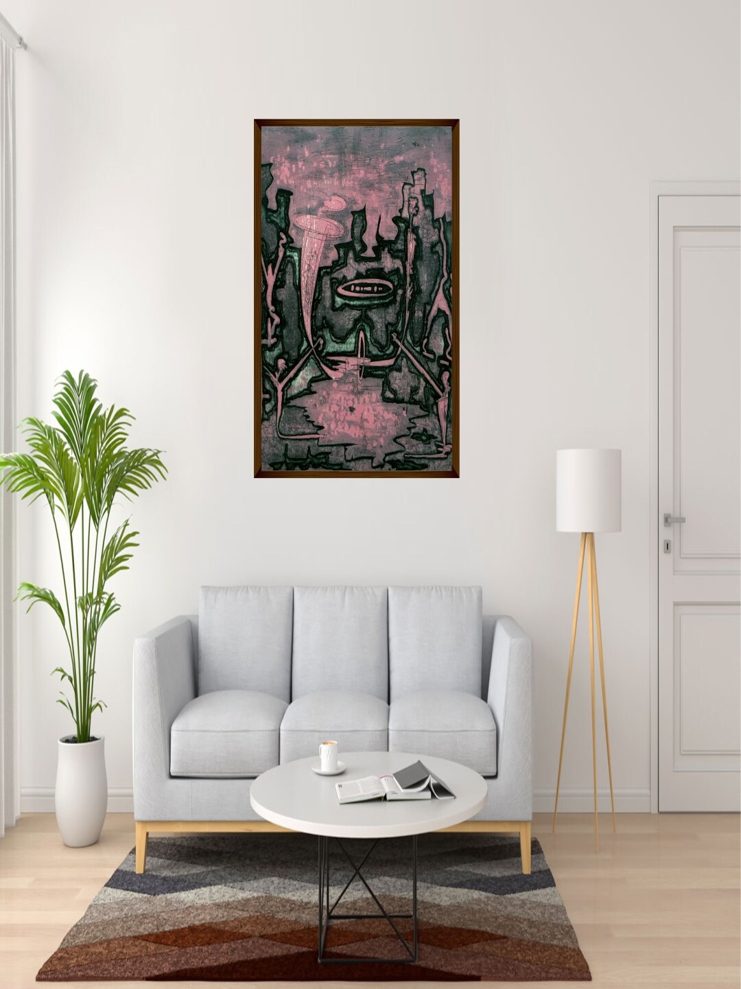 

The Art House Green & Pink Abstract Painting Wall Art