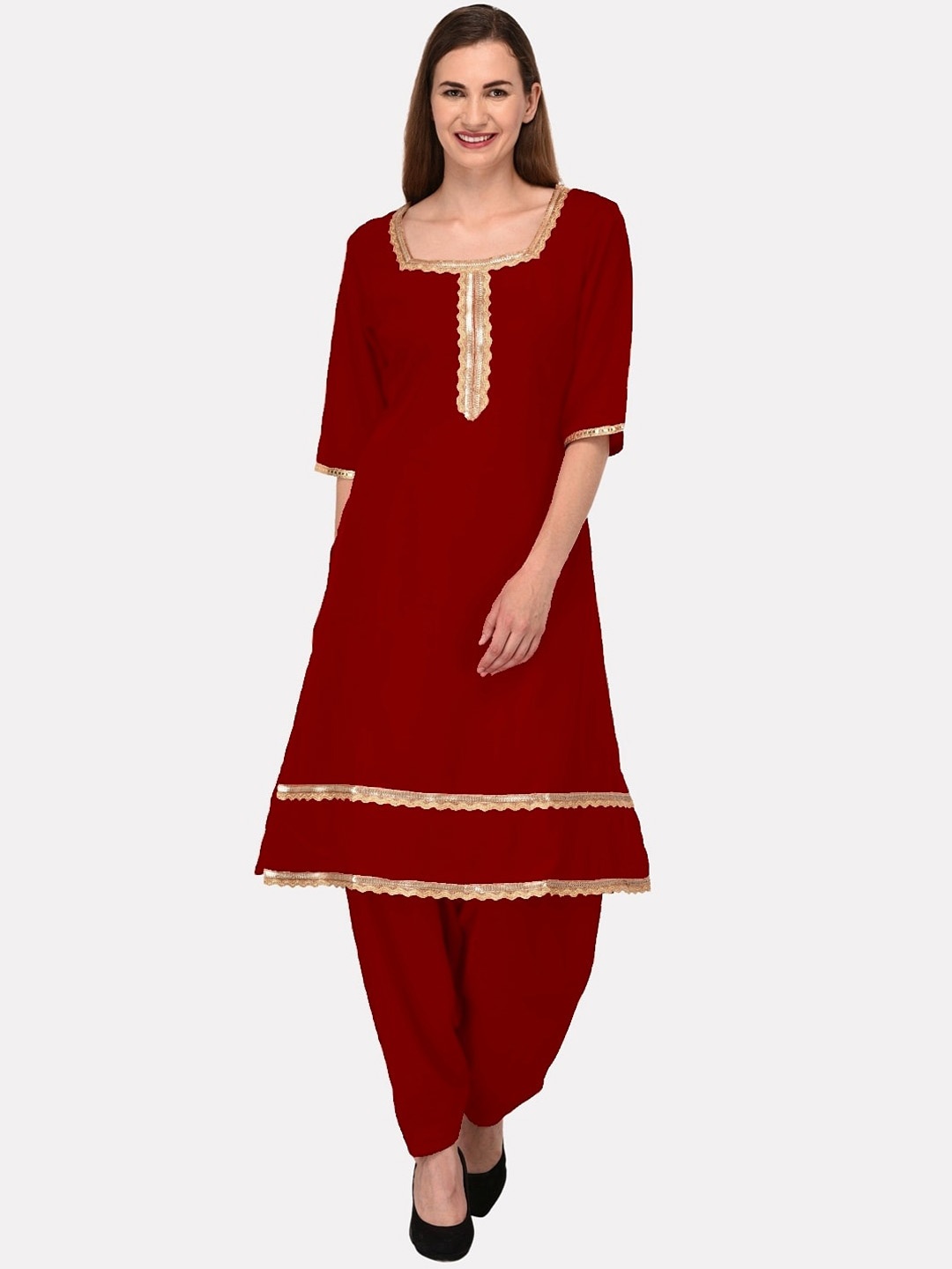 

KALINI Women Maroon Embellished Kurta
