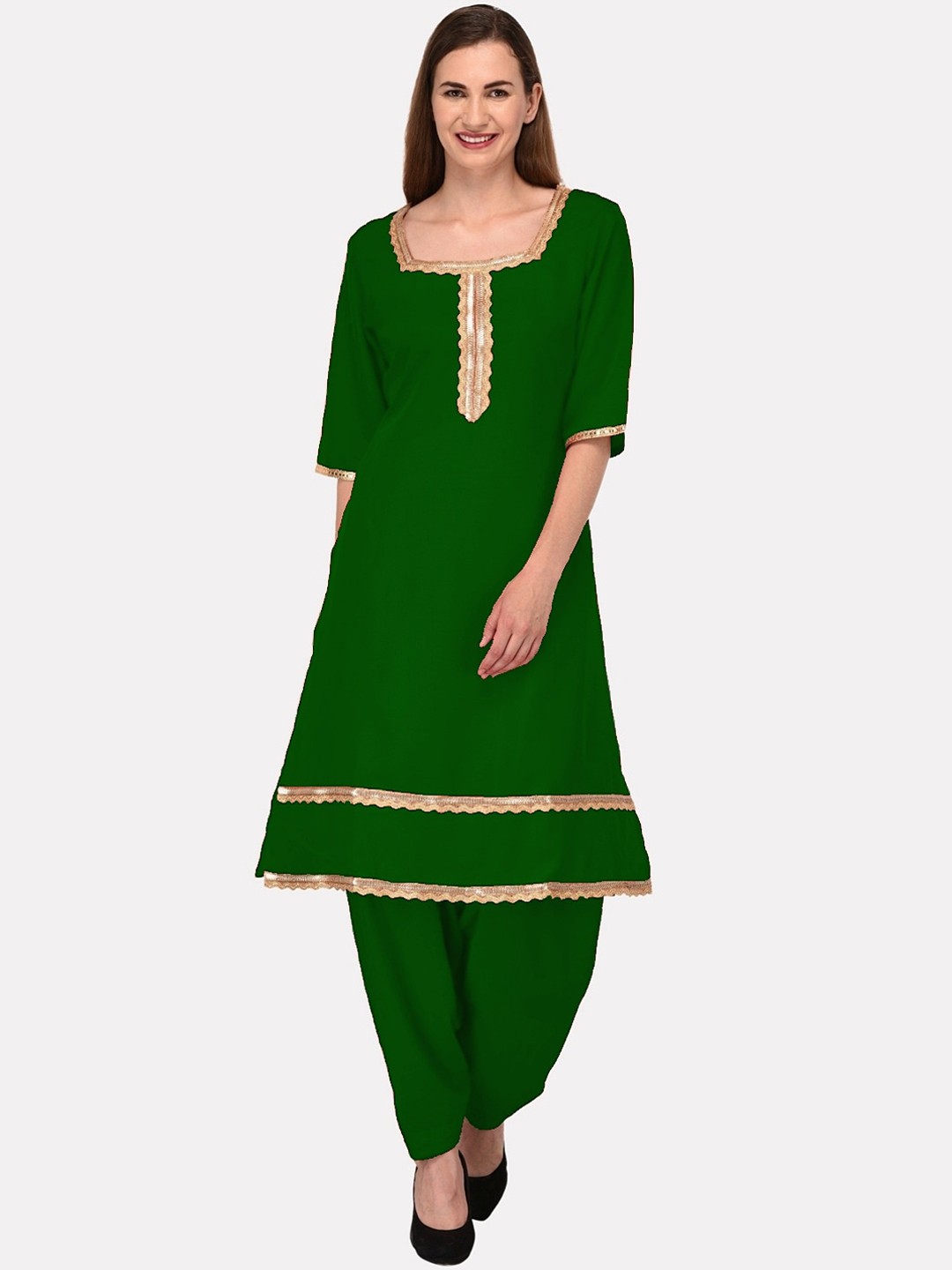 

KALINI Women Green Yoke Design Kurta