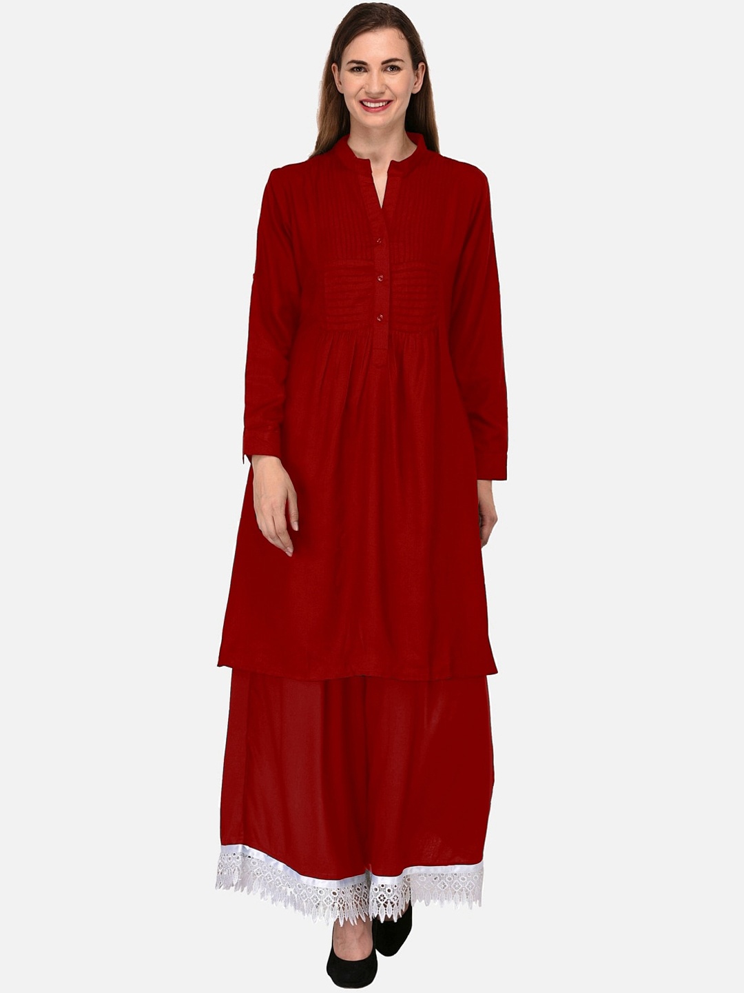 

KALINI Women Maroon Anarkali Kurta
