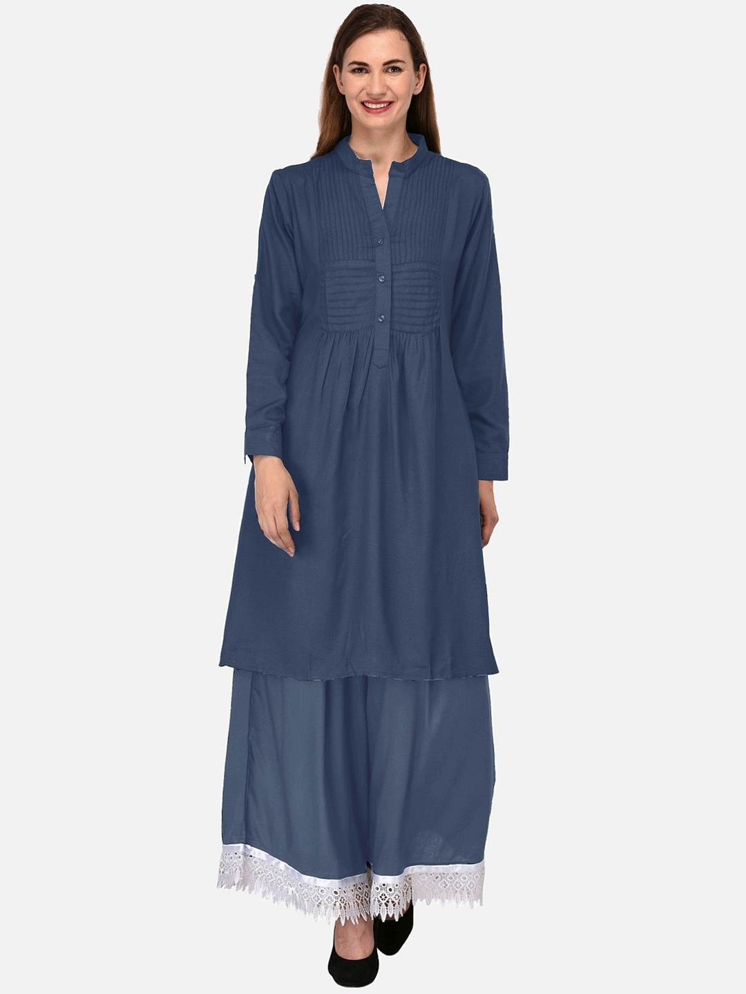 

KALINI Women Grey Anarkali Kurta