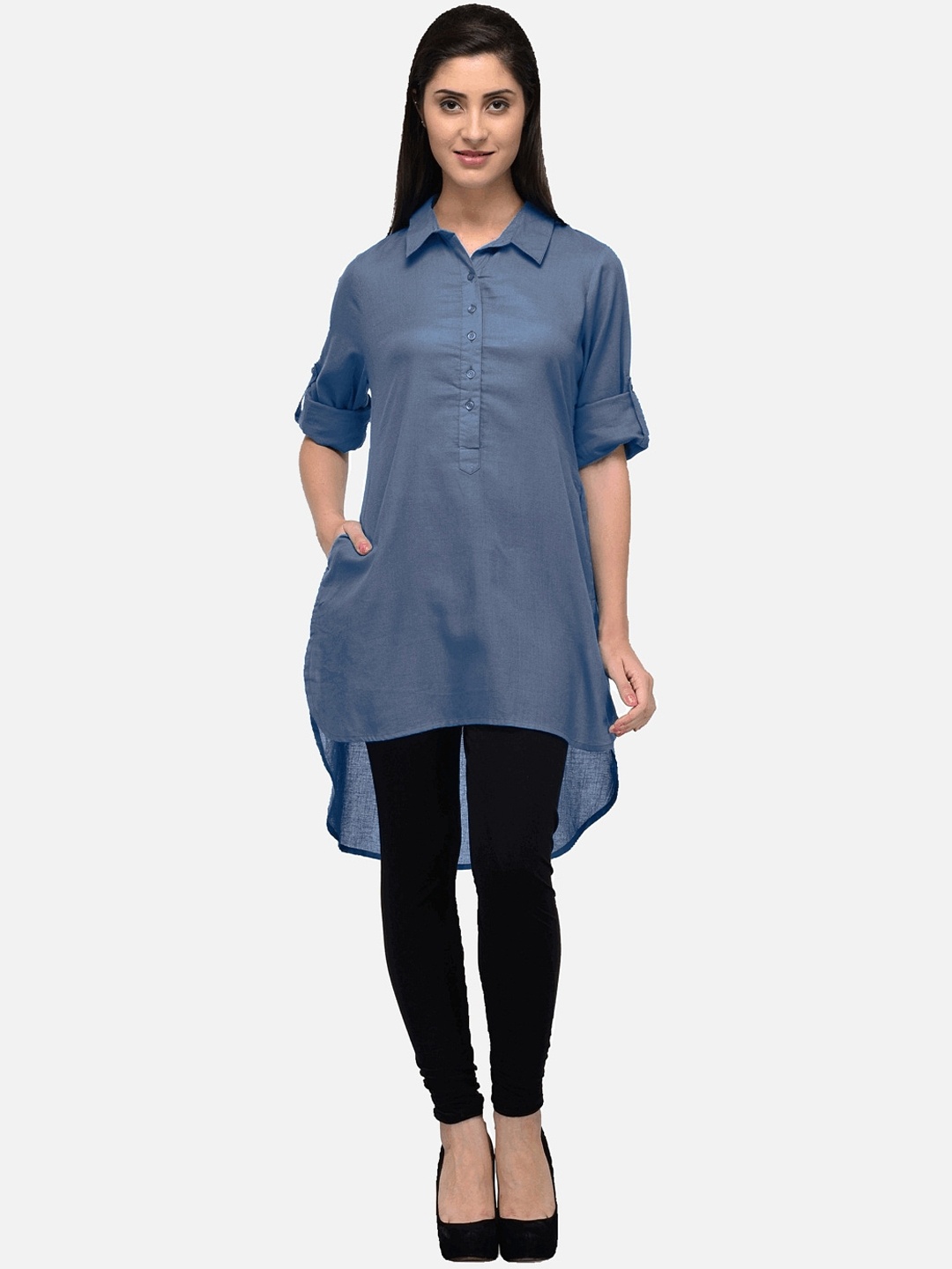 

KALINI Women Grey Asymmetric Pathani Kurta