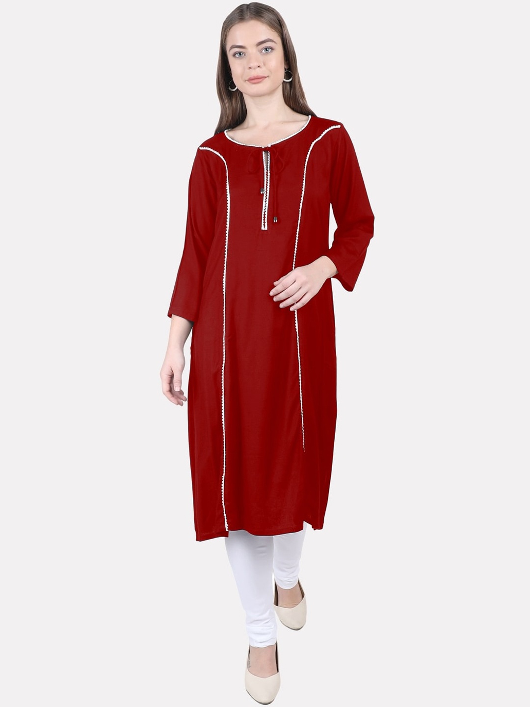 

KALINI Women Maroon Gotta Patti Kurta