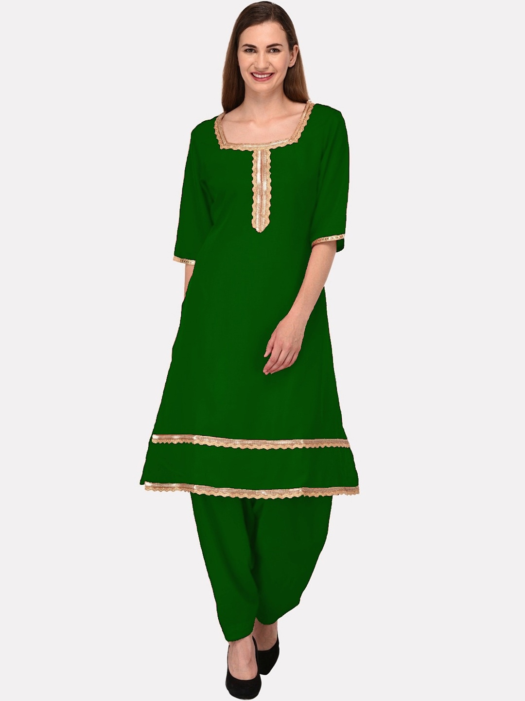

KALINI Women Green Yoke Design Kurta