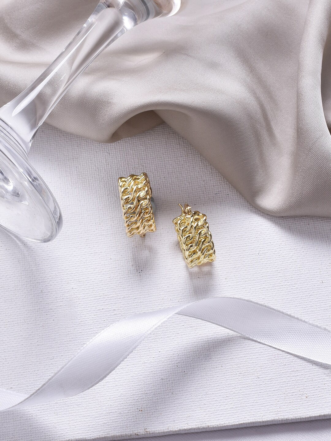 

JOKER & WITCH Gold-Toned Contemporary Studs Earrings