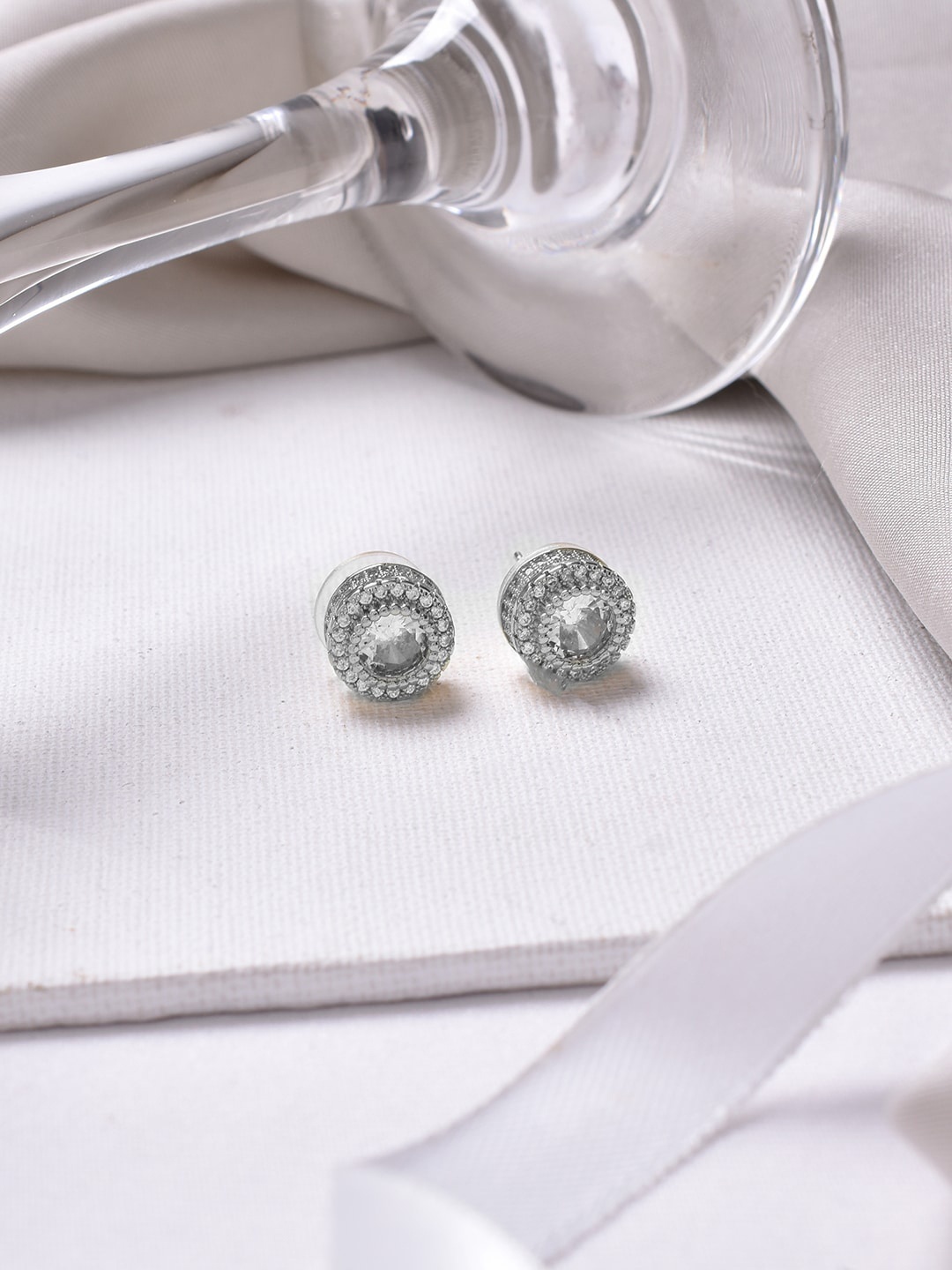 

JOKER & WITCH Silver-Toned Contemporary Studs Earrings