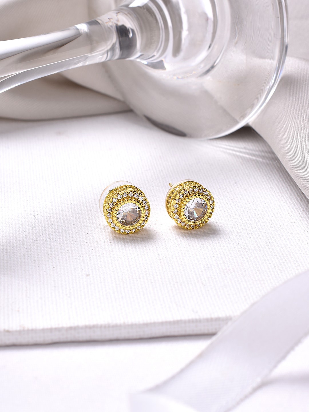 

JOKER & WITCH Gold-Toned Contemporary Studs Earrings