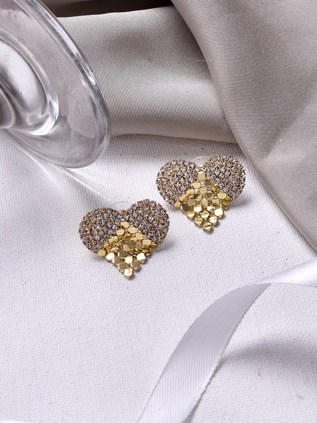 

JOKER & WITCH Gold-Toned Contemporary Studs Earrings