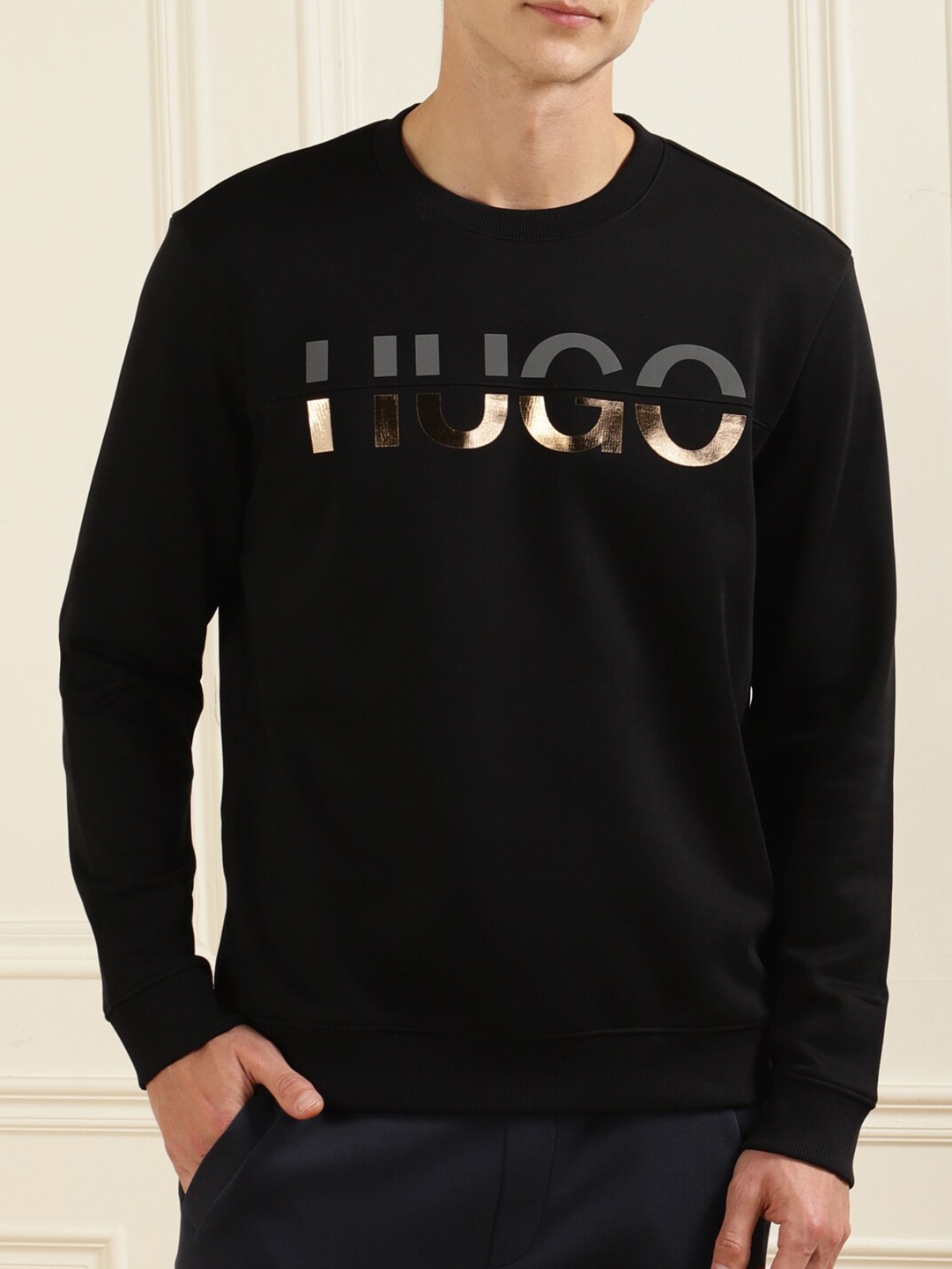 

HUGO Men Black Printed Sweatshirt