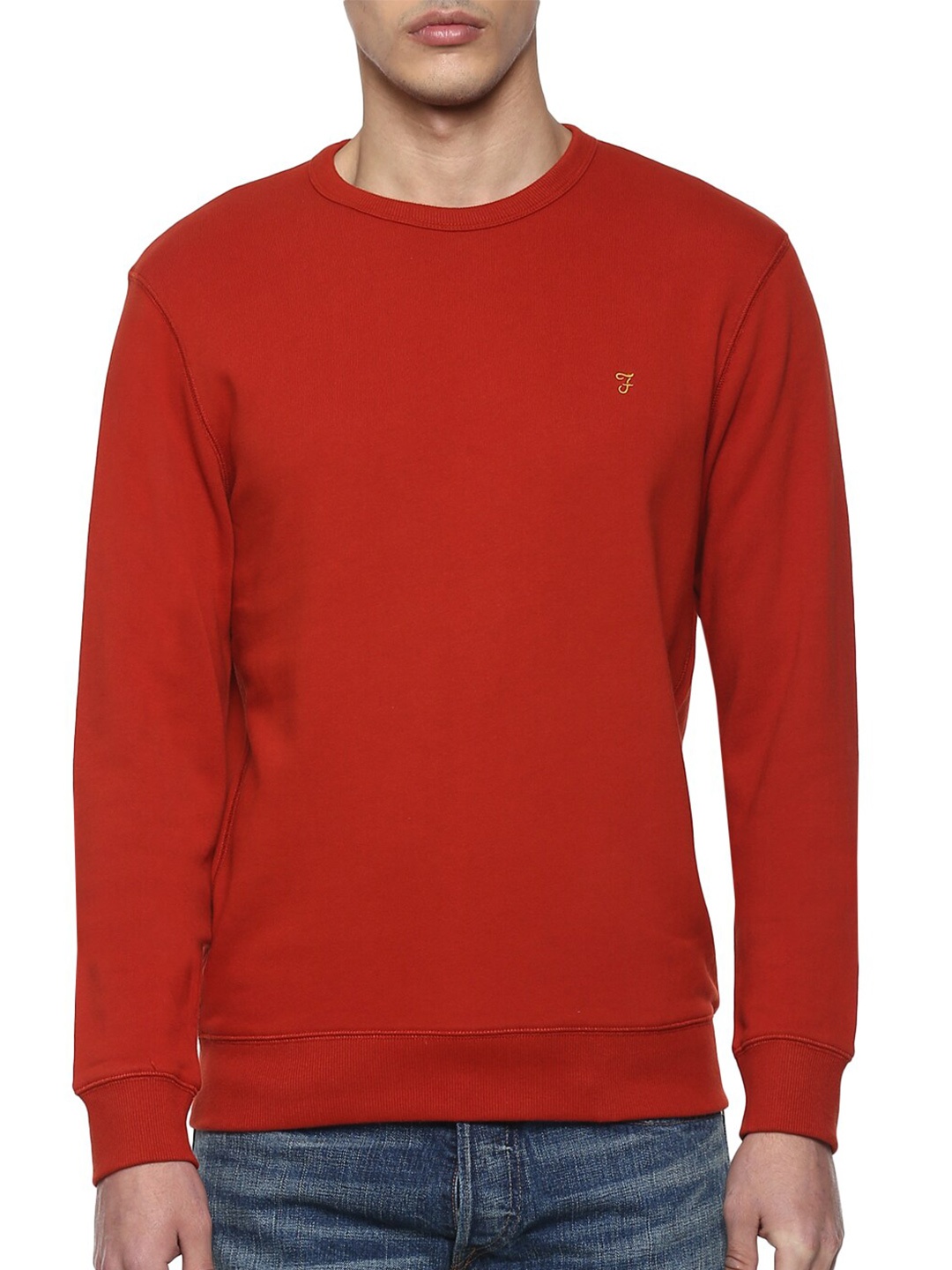 

Farah Men Red Solid Pure Cotton Winter Sweatshirt