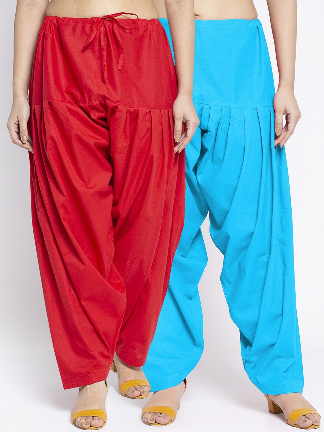 

GRACIT Women Set of 2 Red & Blue Solid Cotton Salwar