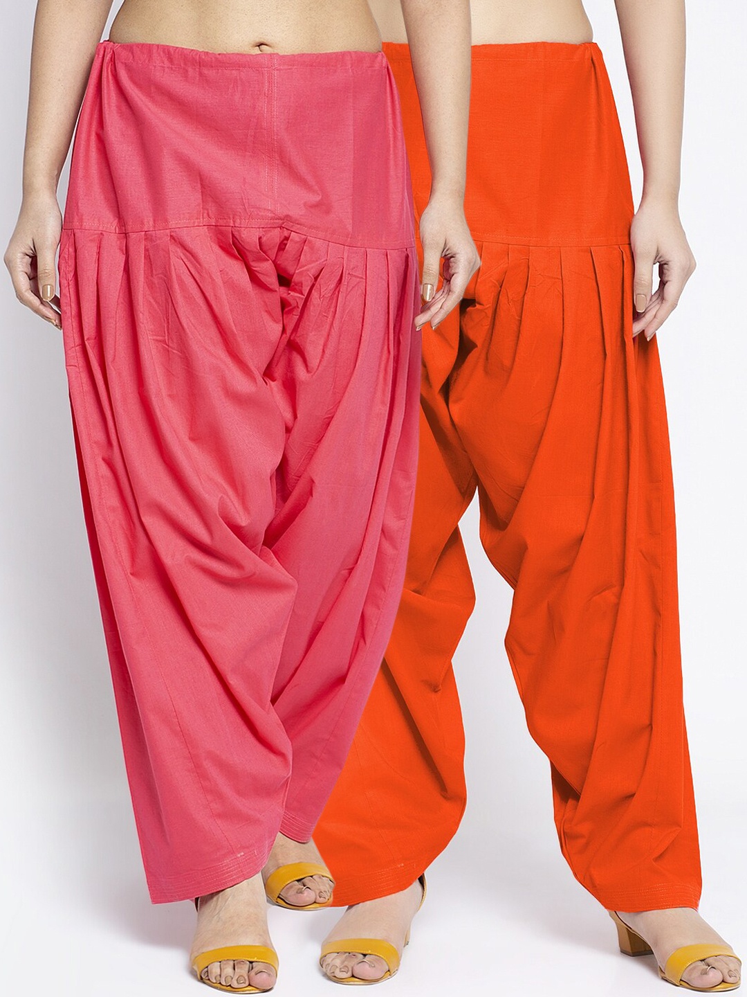 

GRACIT Women Pack of 2 Orange & Pink Solid Salwar