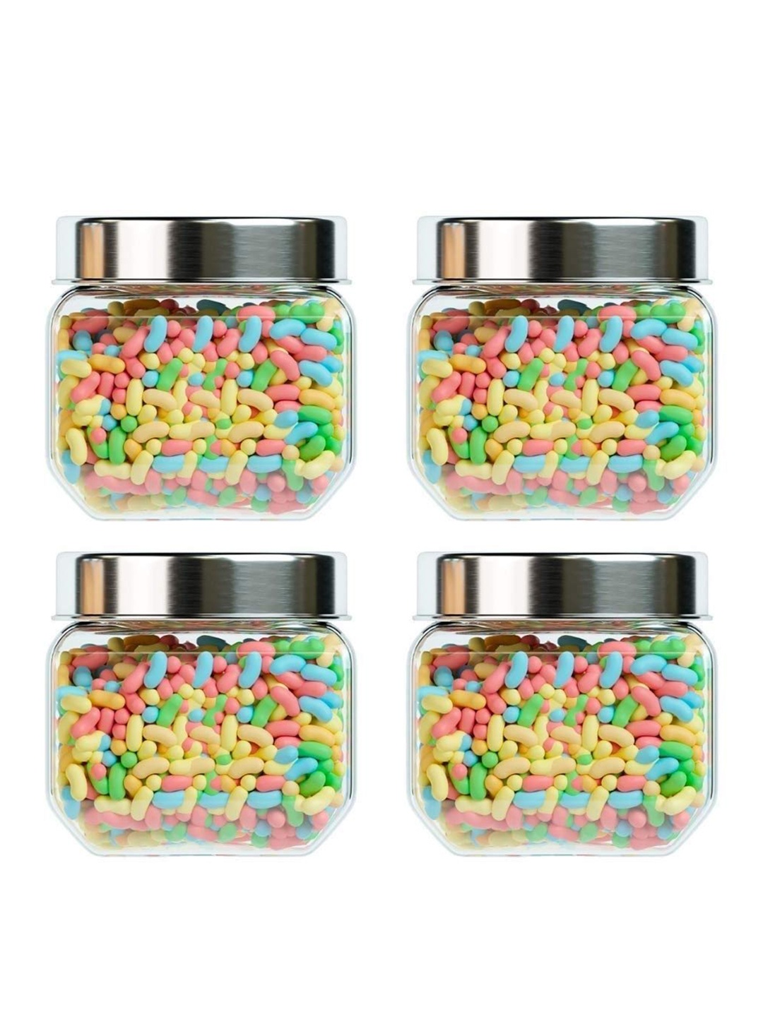 

Femora Set Of 4 Transparent Solid Storage Jars
