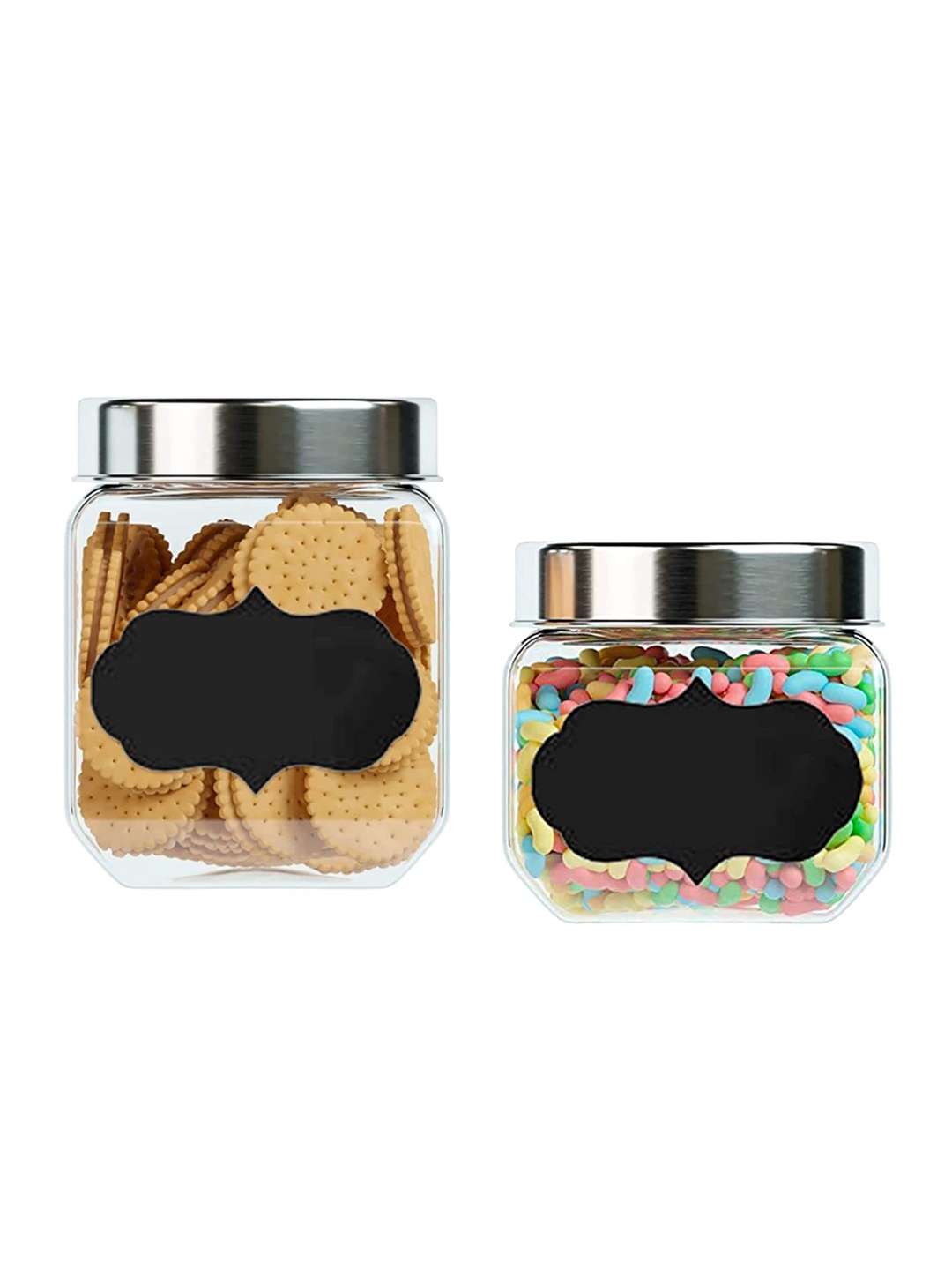 

Femora Set of 2 Transparent Glass Octo Kitchen Storage Jars