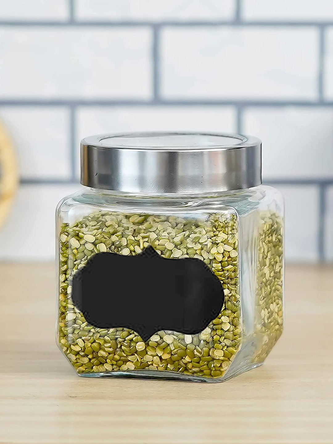 

Femora Set Of 6 Transparent Glass Cuboid 500ML Kitchen Storage Jar