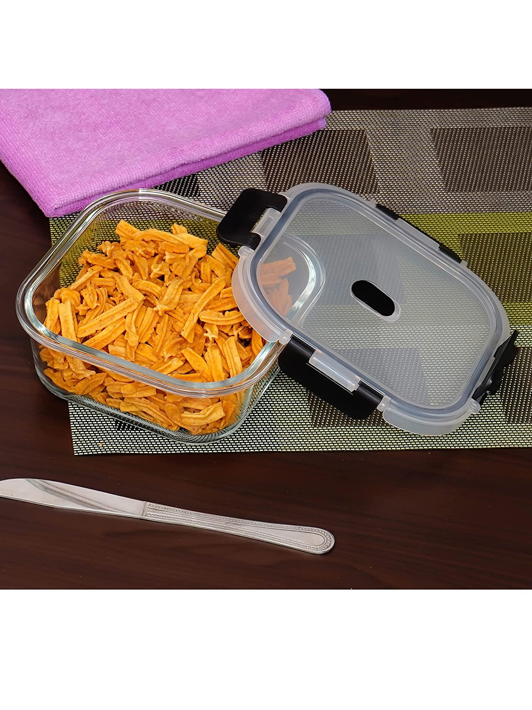 

Femora Transparent Set Of 2 Glass Food Container 500ml